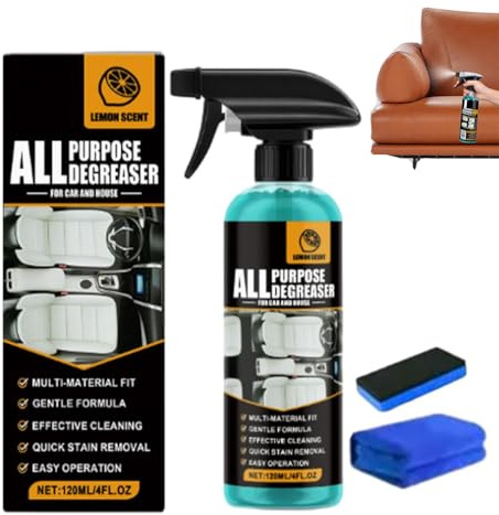 All-Purpose Degreaser Spray, Heavy Duty Carpet & Interior Cleaner, Powerful Car Stain Remover, Interior Detailer Cleaner, All-Purpose Multi-Surface Car Interior Cleaner for Fabric, Leather, Plastic