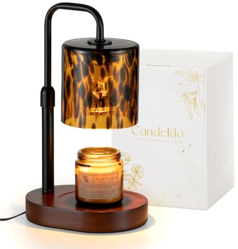 Candeldo Candle Warmer Lamp with Timer, Dimmable Leopard Print Lamp Gift