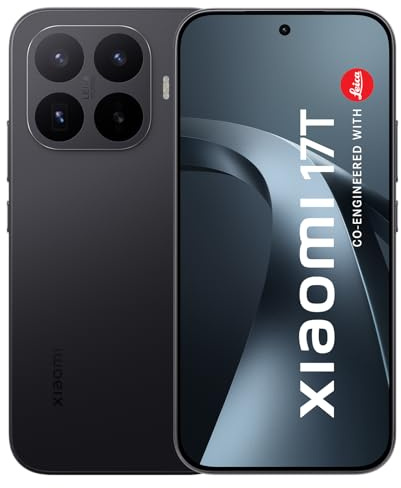 XIAOMI 17T, Smartphone 12+256GB, Negro | 6,59 144 Hz pantalla con cuidado de la vista, 7000 mAh (típ.) batería de silicio-carbono, Leica 5x Teleobjetivo