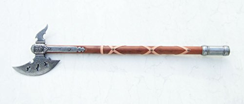 Réplica de Hacha de Guerra de Alemania del Siglo XI de 80 cm de madera y metal, Arma decorativa sin filo