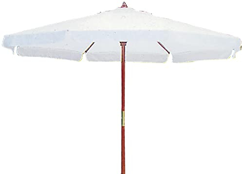 Parasol rond en bois avec toile en coton Diamètre de 350 cm Diamètre du poteau 50 mm -