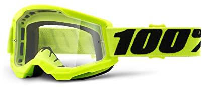 100% Strata Enduro Goggles, Neon Yellow/Gold Mirror Lens