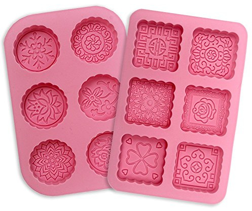 Amison 2 stampi in silicone per sapone, 6 stampi per cuocere nel forno