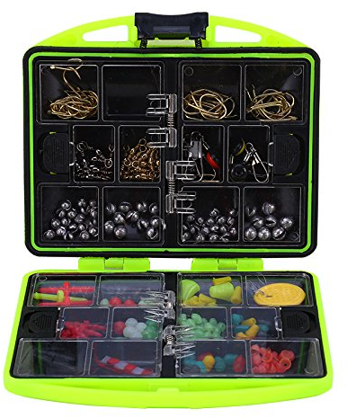 Alomejor Angelgerätebox 24 Fächer Grün Tragbarer Werkzeugkoffer