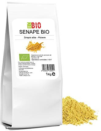 Senape gialla polvere Bio 1 Kg - 100% Naturale Vegan senza conservanti - Mostarda Salse Condimenti in cucina - LaborBio
