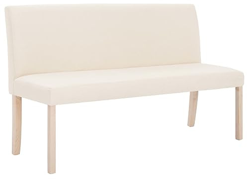 vidaXL Sitzbank 139,5 cm Cremeweiß Polyester