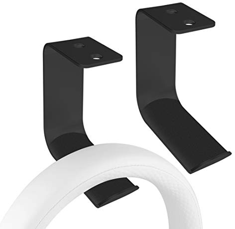 Geekria Aluminium Hörlurar Väggfäste för Over-Ear hörlurar, Gaming Headset Väggfäste, Skrivbord Display Hanger, Kompatibel med Bose, Sony, Beyerdynamic, AKG, ATH, Sennheiser, JBL (2st C Black)
