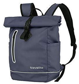 Travelite Rolltop Rucksack wasserfest, Fahrradrucksack, Freizeitrucksack mit Rolltop Verschluss & Reflektoren, BASICS, 48 cm, 19 Liter