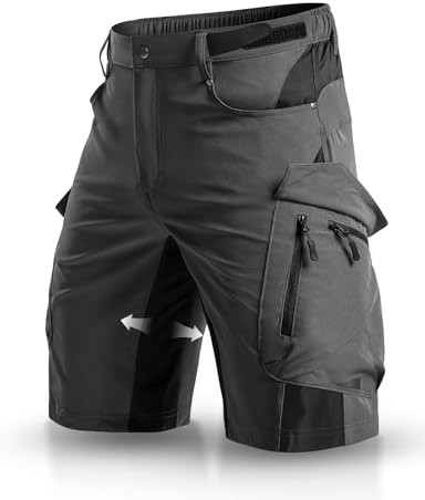 Wespornow Wanderhose Herren Kurz: 4-Wege-Stretch Cargo Shorts | Verstellbarer Elastikbund, 6 RV & Tiefe Taschen, Schnelltrocknend, Verstärkt Schritt, Geräuschlos, Leicht für Trekking