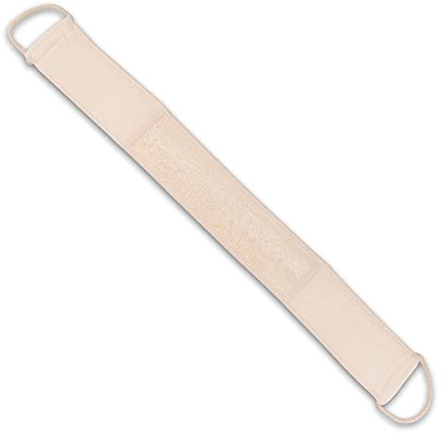 K-Pro Luffa Rückenschrubber - 77 cm Peeling Massagegurt für Bad & Dusche | Natürlicher Reinigungsgurt aus Luffaschwamm und Baumwolle. Beidseitig nutzbar für Peeling, Massage und Körperpflege.