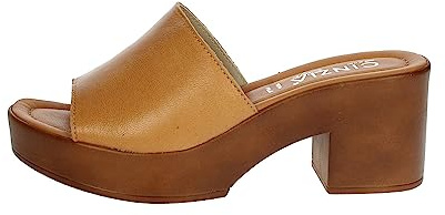 CINZIA SOFT IAF203174002 Cuoio Scarpa Donna Tacco Plateau Ciabatta Pelle Zoccolo 38