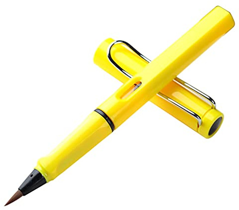 Stylo pinceau rempli de piston avec sac d'encre amovible Marqueurs rechargeables Stylo pinceau de calligraphie pour débutant Stylo-plume de peinture acrylique à l'huile d'aquarelle