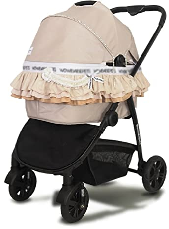 Hundewagen Hundebuggy Faltbarer Deluxe-Kinderwagen Mit Rock, 4-Rad-Haustier-Reise-Jogging-Kinderwagen Für Kleine Und Mittlere Katzen Und Hunde