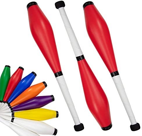 Juggle Dream Trainer Street Mazze da Giocoleria Set di 3 Trainer Club - Set di Giocoleria per Principianti e Giocolieri Avanzati (Rosso)