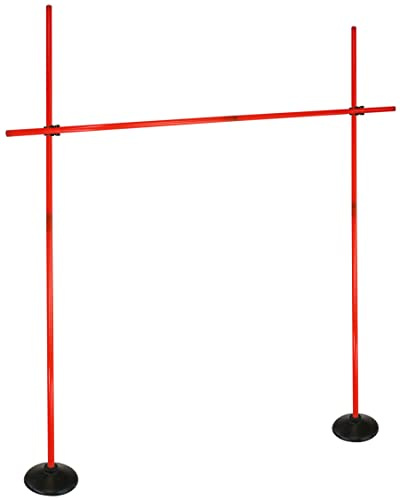 SPORTIKEL24 Hürdenset mit schwerem Gummi-Standfuß – 180 cm Stangen – Rot – Hohe & stabile Trainingshürde – Indoor & Outdoor