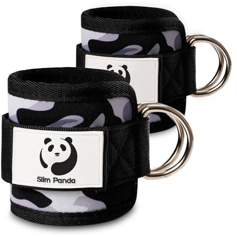Slim Panda Fitness fußschlaufen kabelzug, Ankle Straps, Verstellbarer fußmanschetten kabelzug mit doppelten D-Ringen und Neoprenstütze