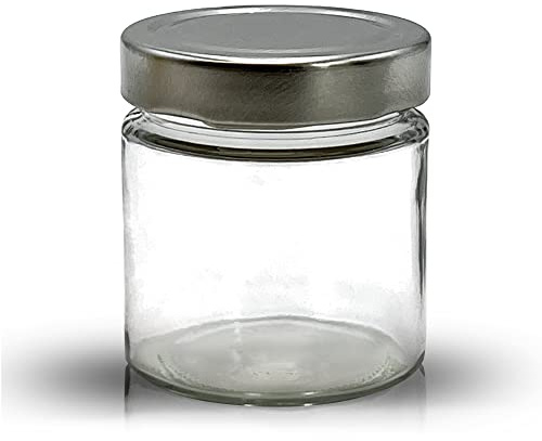 Apoidea – Honiggläser 250g mit DEEP Twistoff Deckel in Silber 48 Stück/Honiggläser 250g mit Deckel/Honigglas und Einweckglas Deepglas/Hochwertige Honig Gläser für Ihren eigenen Honig