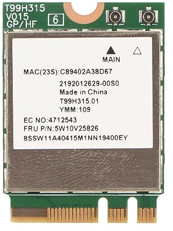 ASHATA para Tarjeta WiFi MT7922, Tarjeta Inalámbrica WiFi 6E Módulo Inalámbrico NFA765A, Adaptador de Red BT5.3 2.4G 5G 6G 3Band 2400Mbps para Computadora Portátil para 10 para