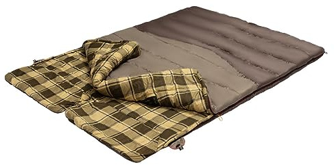 Alexika Siberia Double, Sacco a Pelo Doppio Unisex Adulto, Oliva/Grigio, 230x140 cm