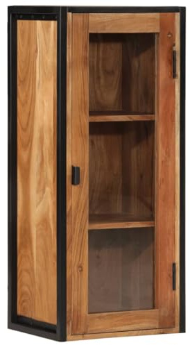 vidaXL Bad-Wandschrank 40x30x90 cm Massivholz Akazie und Eisen