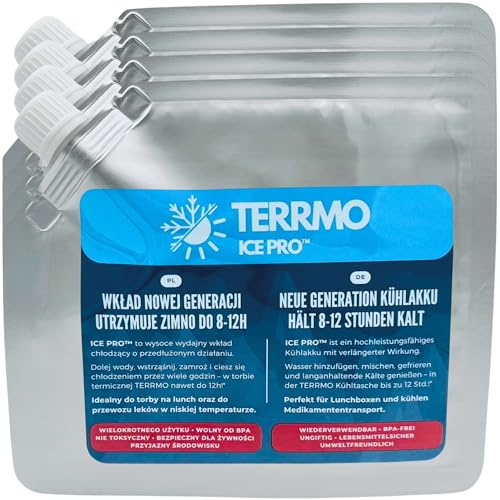 TERRMO Ice Pro™ 1-4er Pack Premium Kühlakkus für Kühltasche, Kühlbox, Kühlrucksack | Extra Lange Kühldauer 24h bis 72h | Wiederverwendbar, Hochleistungsfähig Kühlelemente, kühlpack | Groß XXL & Klein