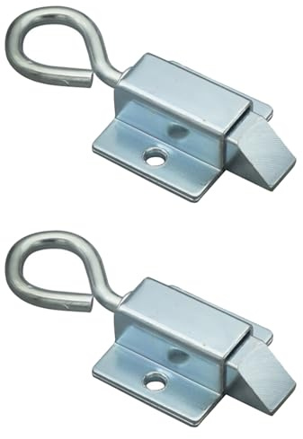 2 piezas de pestillo de cierre automático para puerta, cierre de anillo de tracción con pasador de cierre de resorte para puertas, habitaciones, cobertizos, hoteles, gabinetes (abajo)