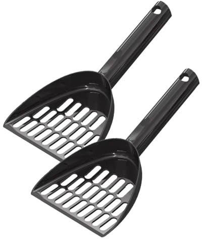 simpa 2PC Black Plastic Cat Litter Scoop Sifter Set - Made in UK with Recycled Plastic.