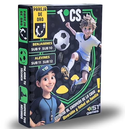 TOCS Goldenes Paar | Fußballtraining für Kinder, Väter und Mütter in Spielform | 37 Herausforderungen zur Verbesserung der individuellen Technik zu zweit | Notieren und übertreffen Sie Ihre Rekorde |