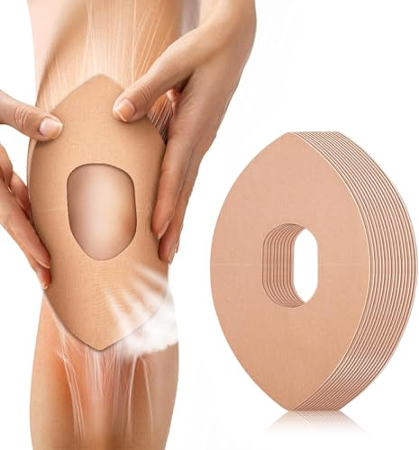 XFSRG 15 Pièces Tape Kinesiologie Genoux Prédécoupées Élastiques et Imperméables Bande de Sport Protéger Les Genoux Muscles pour Douleurs au Genou(Beige)