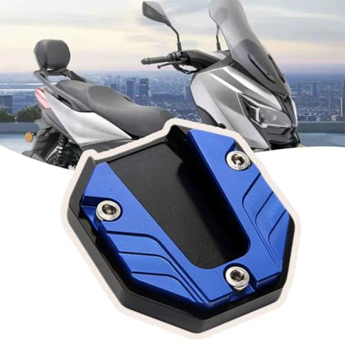 OPBVXQ Motorrad Seitenständer Verlängerung für BMW R 1200 1250 GS LC R1200GS ADV R1250GS, Motorrad Ständer Fußvergrößerung Seitenständerpolster, Aluminium Antirutsch Ständerverlängerung,C Blue