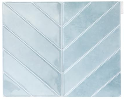 Trafagala Kitchen Stick on Tiles Blue Vinyl Self Adhesive Wall Tiles Stickers Kitchen Tile Self Adhesive Splashback for Bathroom Sink, Herringbone 10-Sheet,(29x23cm)