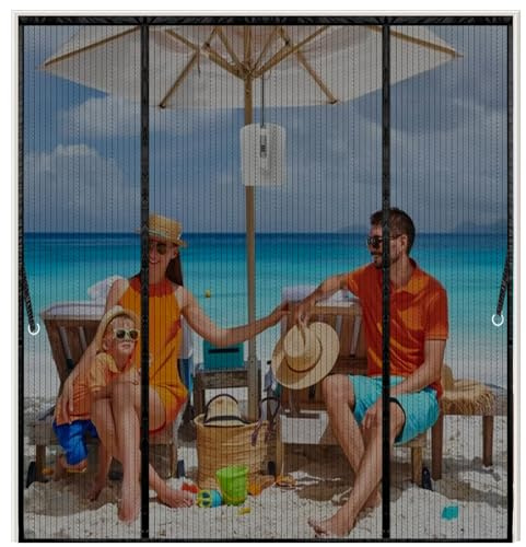 Zanzariera Porta Finestra,140x230cm Zanzariera Magnetica Doppia Apertura Laterale Tenda Zanzariere Magnetiche Tenda Anti Zanzare per Porte Finestre Scorrevole Balcone, Chiusura Automatica