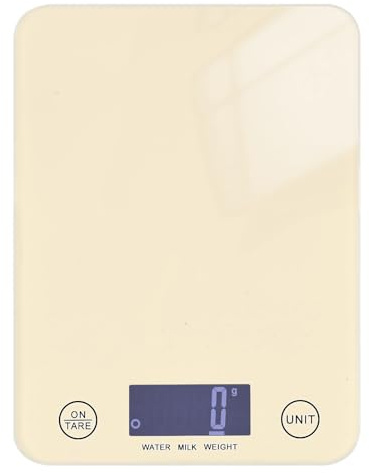 Beige Bakers Bilancia da cucina per alimenti 5 kg/5 g, mini bilancia con 4 unità per (utente) (utente) (utente) báscula para cocina