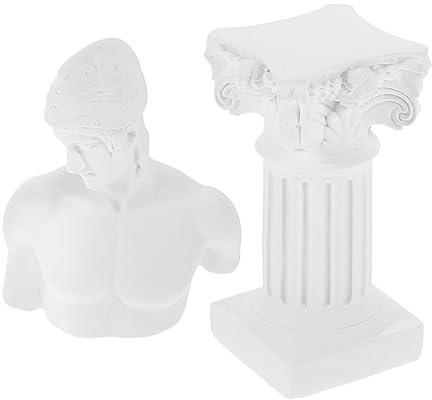 PartyKindom Character Portrait Ornaments Resin Roman Column Statue Home Decoration Sculpture Desktop Crafts Resin Column Figurine