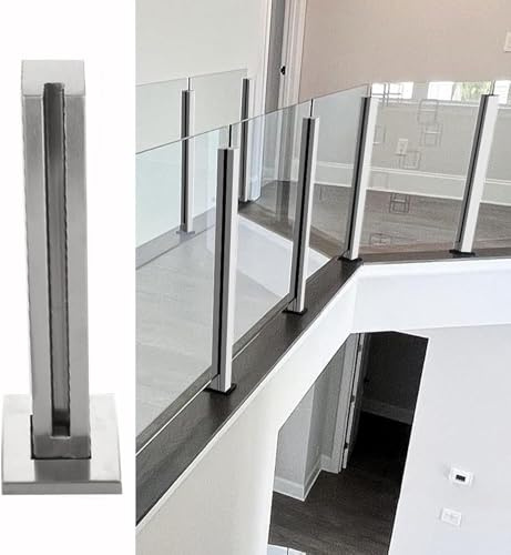 Protezione per ringhiera quadrata in vetro, ideale per terrazza, giardino, casa, supporta pannelli in vetro plastica e legno, 85 cm