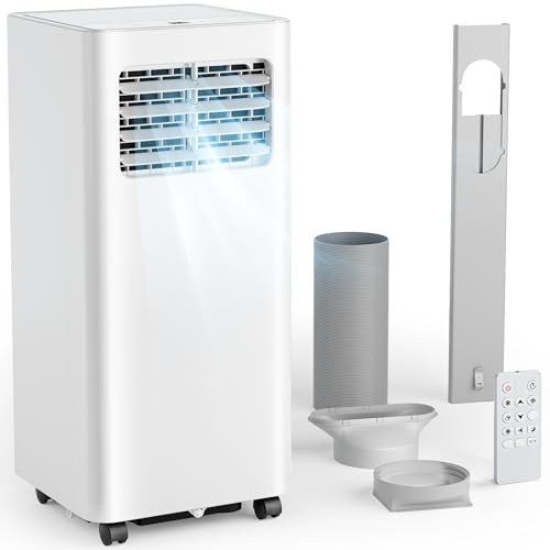 Unità di condizionamento d'aria portatile 4 in 1, deumidificatore con ventola di raffreddamento e modalità sleep | Telecomando display digitale 24 ore TimerWindow KitEnergy Efficient | Copre 215 mq