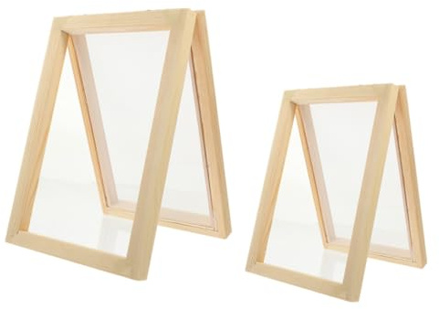 Healifty 2 piezas Marco de Madera para Hacer Papel Artesanal con Malla Marco Compacto y Duradero para Manualidades DIY para Fabricación de Papel Hecho Mano y Proyectos Creativos