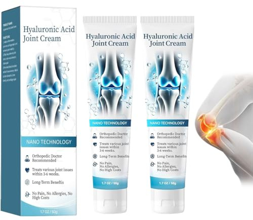 XPEX 2pcs Crema Per La Riparazione Delle Articolazioni Dell'Acido Ialuronico,Cura Articolazioni e Delle Ossa,Crema Per La Schiena,Il Collo,Le Mani,Le Ginocchia
