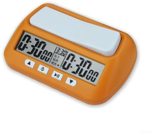 Reloj de ajedrez digital profesional para juegos de torneo, temporizador de cuenta arriba/abajo con modos de bonificación y retraso, compatible con estándares Fide (amarillo)