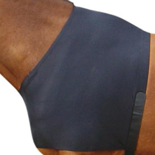 Lawnoval Dehnbare Anti-Scheuerweste für Pferde, Brust, Schulterschutz, atmungsaktives Spandex-Gewebe für bequemes Reiten, 70 x 60 cm, Schwarz