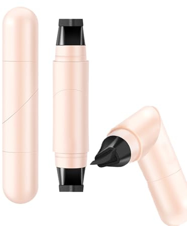 Doppelkopf Eyeliner Stempel - Wasserdichter Augen Makeup Stempel mit Flügelform & Kajalstift - Einfache Anwendung für Perfekten Lidstrich - Für Anfänger & Profis(2x2.1ml,Braun & Schwarz)