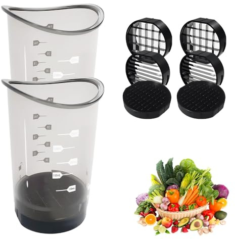 Obstschneider, 2026 Neu Multifunktionaler Abnehmbarer Tassen Obstschneiderbecher mit Druckplatte, Erdbeerschneider Bananenschneider mit Fruchtschneider Schutzkappe für Obst, Gemüse, Banane (2Pcs)