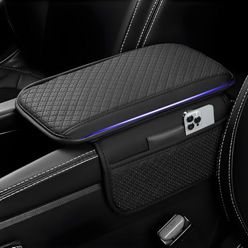 QZMREVKPD Accoudoir Voiture Coussin, pour Seat Leon/Leon St KL 5F 1T 1M 2016-2025 Protège-Bras Respirant Antidérapant Accessoires Confortables Sièges de Voiture