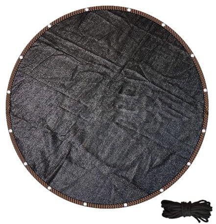 Trampolin Sonnenschutz Rund – UV-Schutz & Laubschutz Dach aus robustem PU, wetterfeste Abdeckung für Gartentrampolin & Spielplatz, einfache Montage ohne Werkzeug, Sonnendach für Kinder, Schwarz