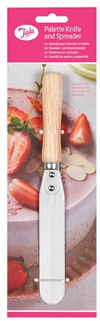 Tala Traditional Style Pallette Knife, Multi-use Kitchen Spatula, Perfect for decorating cakes and freshly baked goods, Stainless Steel Spreader with wooden handle