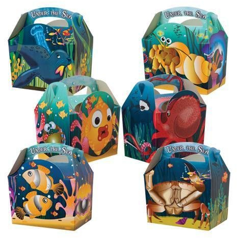 24 x Childrens Cardboard Lunch/Party Boxes Under the Sea Design