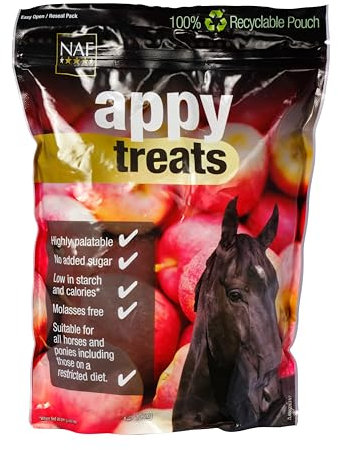 NAF Appy Treats for Horses 1kg – Apple-Flavoured Natural Horse Treats – Tasty, Healthy Reward – Molasses-Free & Cereal-Free – Suitable for Daily Feeding & Training