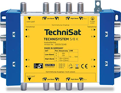 TechniSat Sistema técnico 5/8 K – Cascada para la ampliación de la Unidad básica (Sistema multiconmutador para Grandes instalaciones, con Posibilidad de conexión de 4 Niveles ZF/Bloques de satélite,