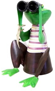 Zaunhocker Frosch mit Fernglas