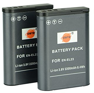 DSTE 2PCS EN-EL23 ENEL23 Ersatz-Li-Ionen-Akku für Nikon Coolpix P600, P610, P610s, P900, P900s, S810c